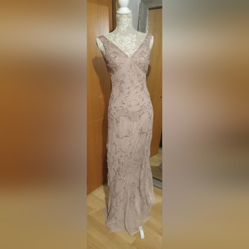 NWT Maya Embroided Maxi Dress With Beading And V Plunge